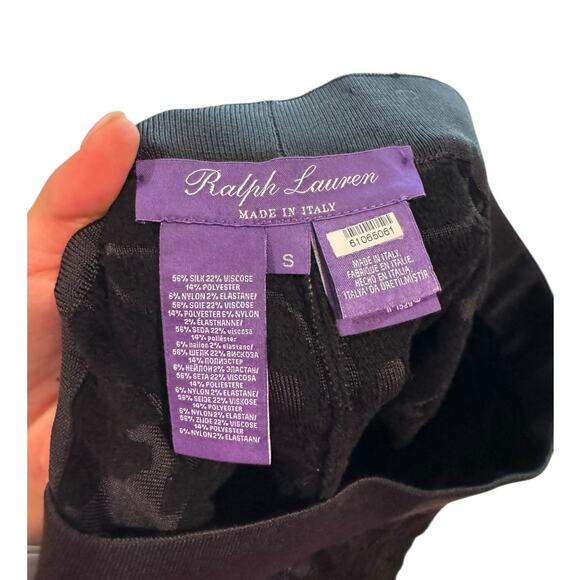 Ralph Lauren Womens Purple Label Elastic Waist Slim Velvet Floral Dress Slacks - Picture 9 of 9